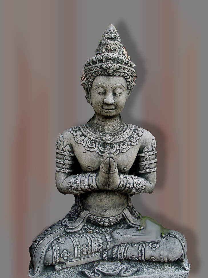 Buddha, statuen, skulptur, stein figur, kunst, Photoshop, isolert