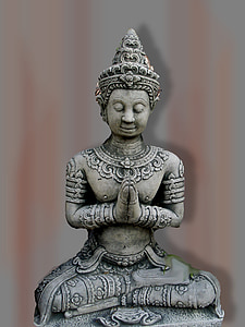 Buddha, statue, skulptur, sten figur, kunst, Photoshop, isoleret