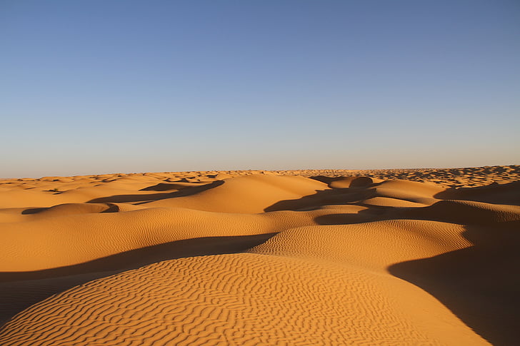 poušť, Tunisko, Příroda, krajina, písek, písečné duny, podnebí