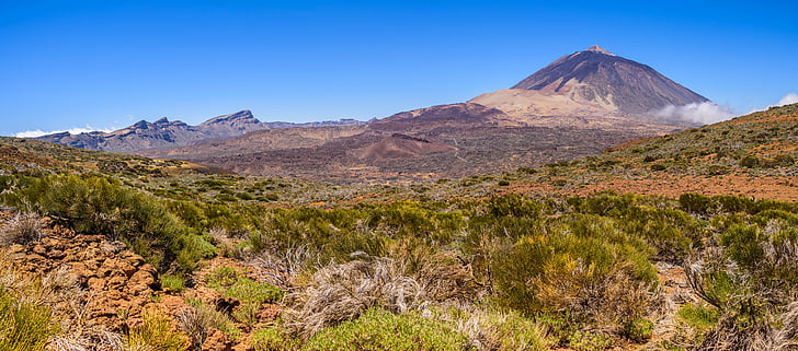 Teide nacionālais parks, Panorama, vulkāns, daba, ainava, Kaldera, kalni