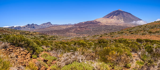 Teide national park, Panorama, vulkan, narave, krajine, Caldera, gore