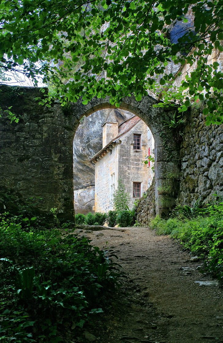 Frankrijk, Dordogne, Périgord, bolwerk van reignac, Kasteel, ingebouwde structuur, buitenkant van het gebouw