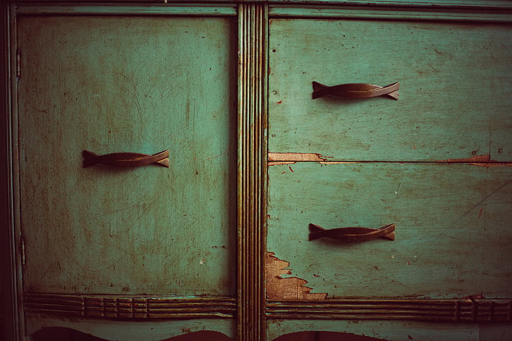 cupboard, drawers, furniture, wooden, old, vintage