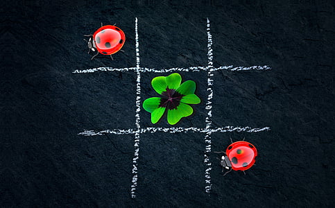 klee, four leaf clover, lucky clover, tic tac toe, lucky ladybug, puzzles, puzzle