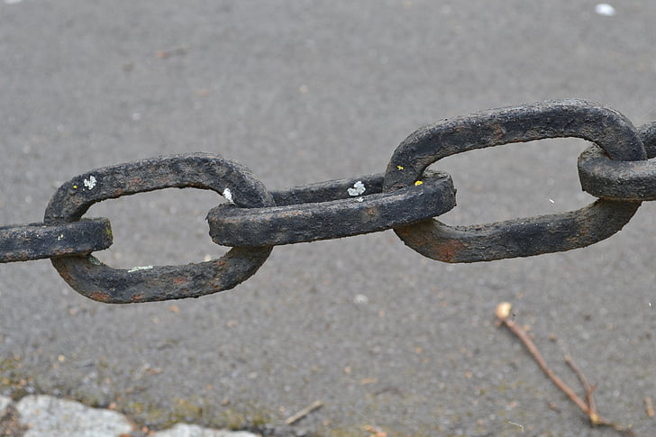 ferro, Cadeia de, link, metal, bloqueio, fechado, acorrentado
