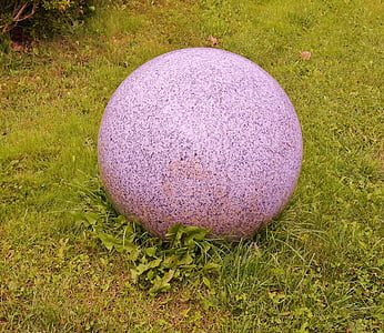 stone ball, stone, about, large, granite, color, pink