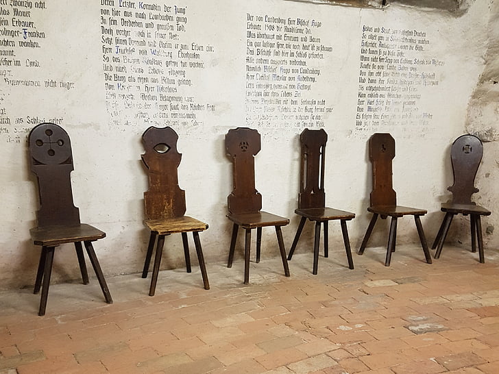 srednji vijek, stolica, drvo, Stari, starinski, povijesno, stolice