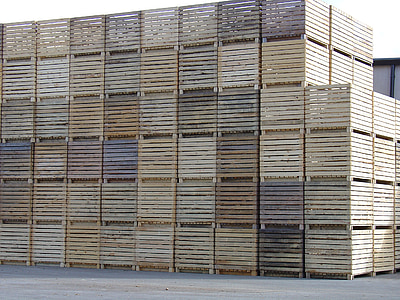 wood, crates, boxes, many, brown, agriculture, business