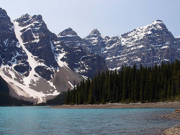 Turystyka, podróży, Canadian rockies, Banff, Jezioro Moraine, krajobraz, lasu