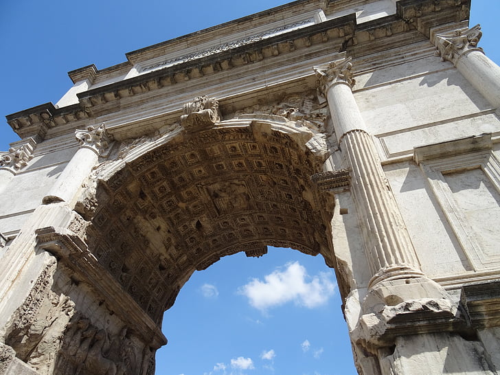 rome, roman forum, triumphal arch, italy, arc, ancient ruins, roman temple
