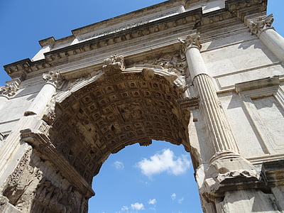 Rom, romerske forum, triumfbue, Italien, Arc, ældgamle ruiner, romersk tempel