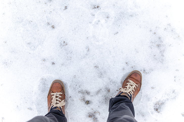 ฤดูหนาว, หิมะ, น้ำค้างแข็ง, น้ำแข็ง, เย็น, ขั้นตอนที่, เท้า