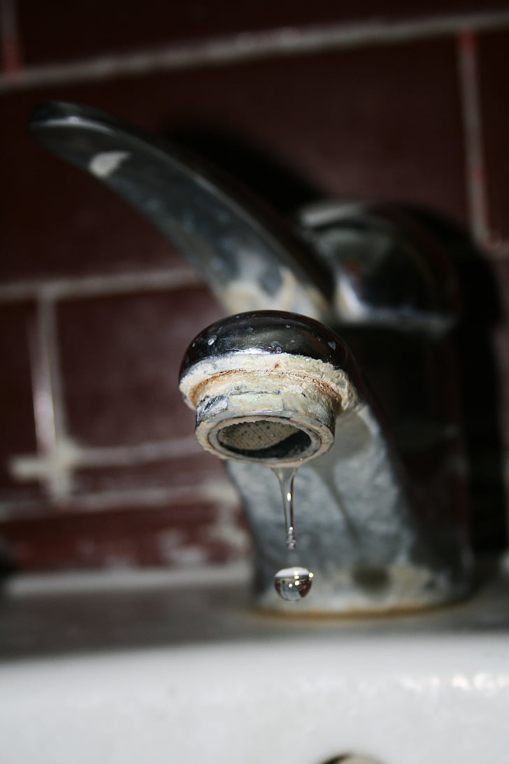 faucet, drip, water, old, broken
