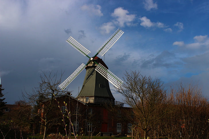 windmill, mill, turn, building