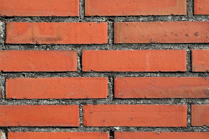 wall, bricks, red, structure, masonry, old, texture