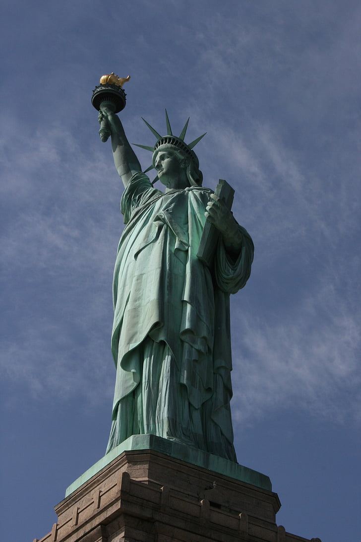estátua, Dom, América, Ellis island