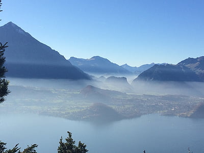 ομίχλη, αλπική, βουνά, φτέρνισμα, Υψίπεδα Βέρνης