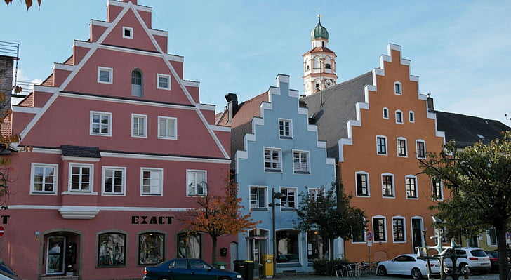 Schrobenhausen, thành phố, Bayern, Đức, măng tây, kiến trúc, Street