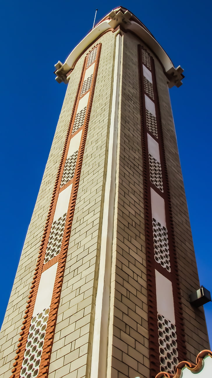 Kellotorni, Tower, pitkä, kirkko, arkkitehtuuri, dherynia, Kypros