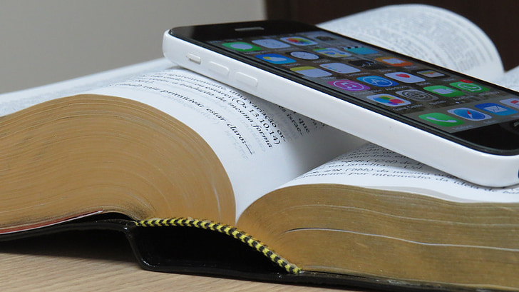 Bible, cellulaire, technologie, Sainte bible, chrétienne, livre