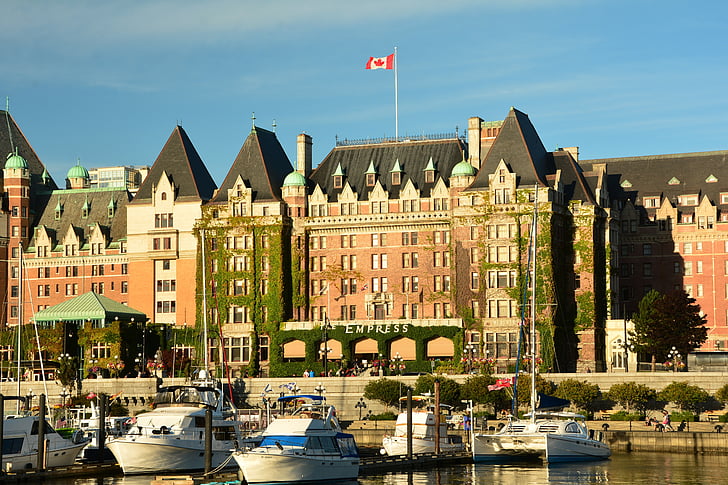 l’Empress hotel, Victoria, arrière-port, voyage, Britannique, Columbia, Harbor