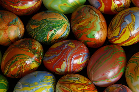 mramorované, Velikonoční vejce, mramorované kraslice, barevný, barevné, Barva, Velikonoce