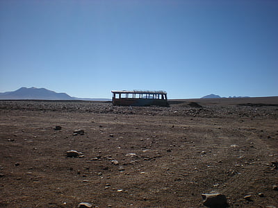 busz, megsemmisült, Atacama, utazás, táj, utazás, Dél-Amerika