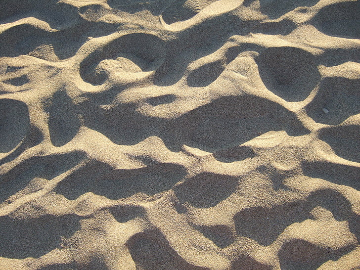 zand, textuur, strand, natuur, rimpelingen, achtergrond, blote voeten