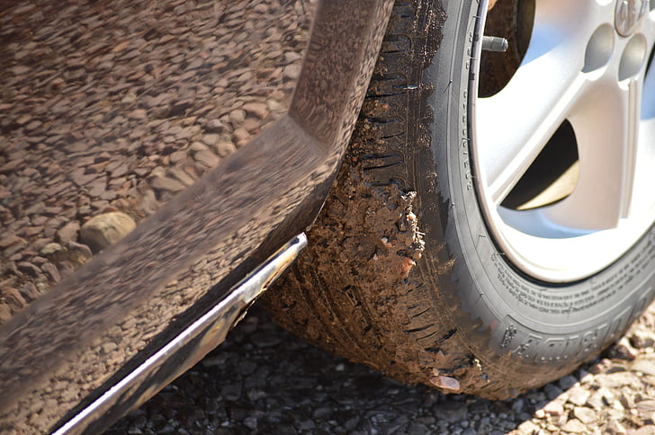pneu, sujo, limpar, roda, borracha, preto, veículo