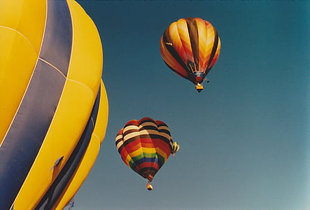 ballon à air chaud, ballon, coloré, vibrant, Albuquerque, Aerial, Sky