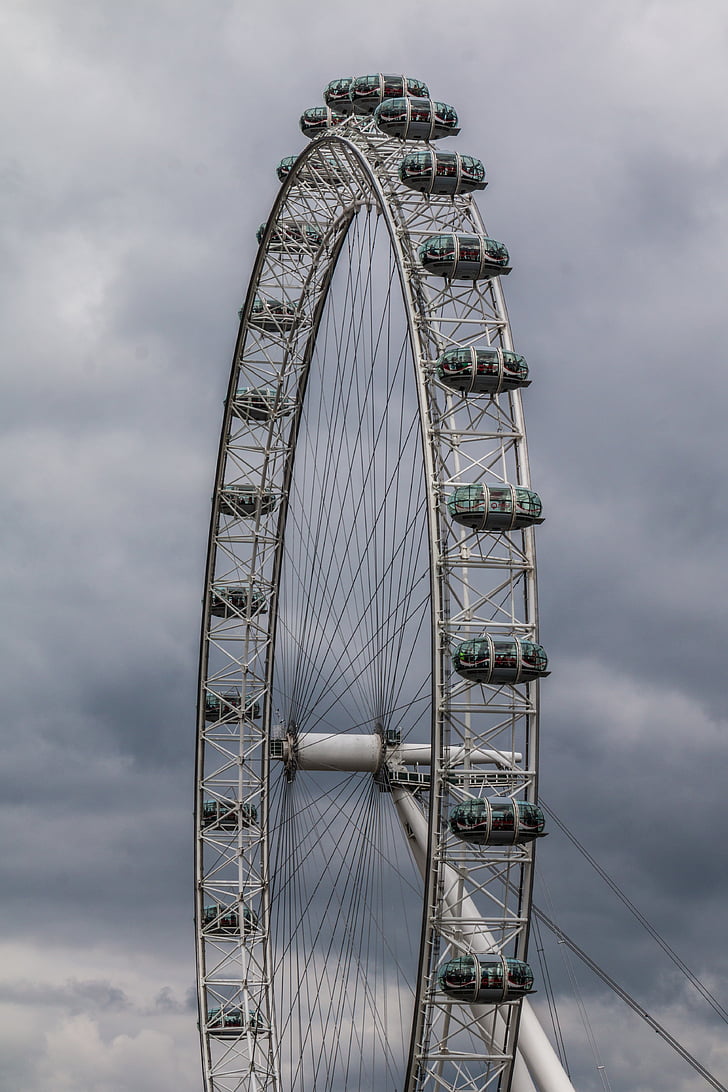 London, England, London pariserhjul, London eye, pariserhjul, gondol, steder av interesse