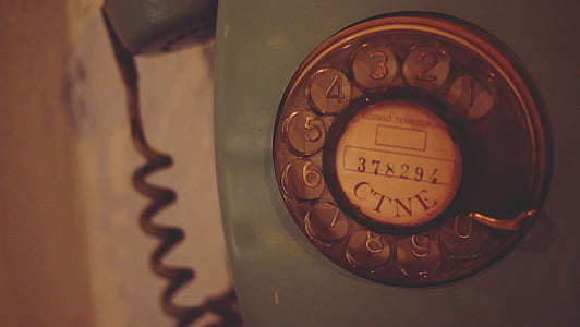 marrón, Rotary, dial de, teléfono, teléfono rotatorio, Vintage, antiguo