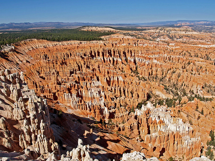 Bryce canyon, Utah, ASV, tūristu piesaistei, Pinnacles, erozijas, smilšu akmens