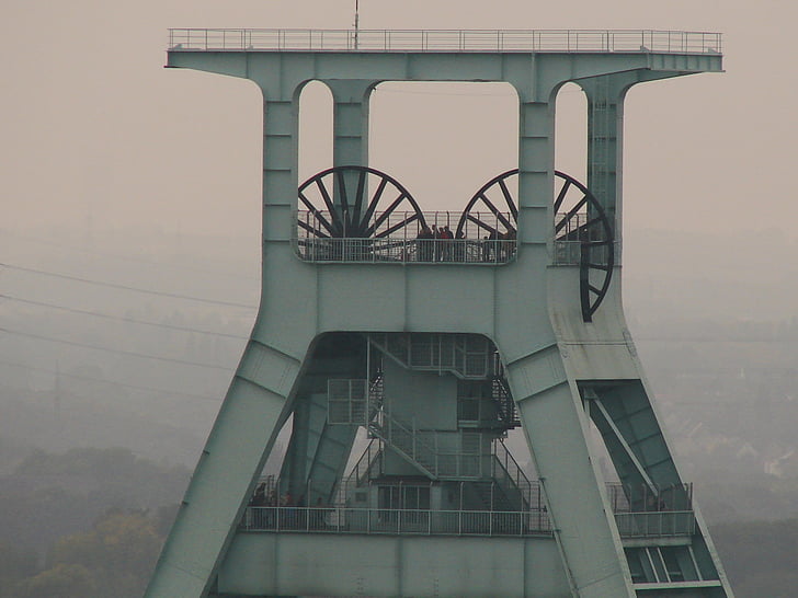 headframe, indústria, área de Ruhr, carbono, mineração, Historicamente, antiga fábrica
