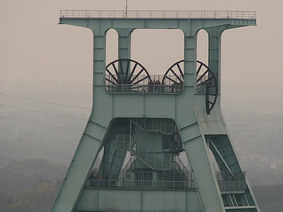 headframe, industry, ruhr area, carbon, mining, historically, old factory