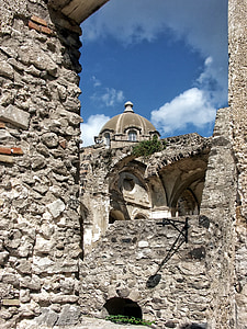 Italia, Ischia, bóveda, muro de piedra, cielo, Estado de ánimo, impresiones
