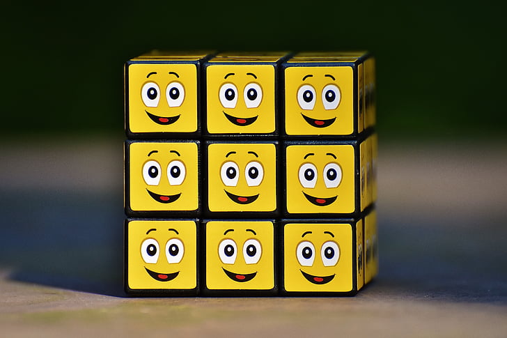 cube, รอยยิ้ม, หัวเราะ, ตลก, ความรู้สึก, อีโมติคอน, อารมณ์