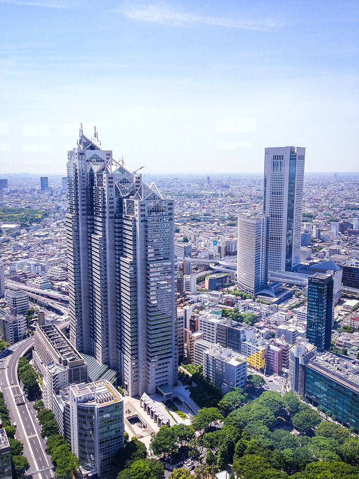 Tokyo, skyskrabere, bygning, arkitektur, Urban, civilisation, Sky