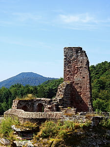 Schloss, Ruine, im Mittelalter, Wand, Ritterburg, Felsenburg, Rock