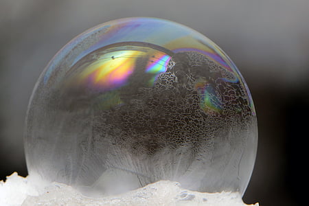 soap bubble, zer, winter, cold, ice cold, ice, frozen