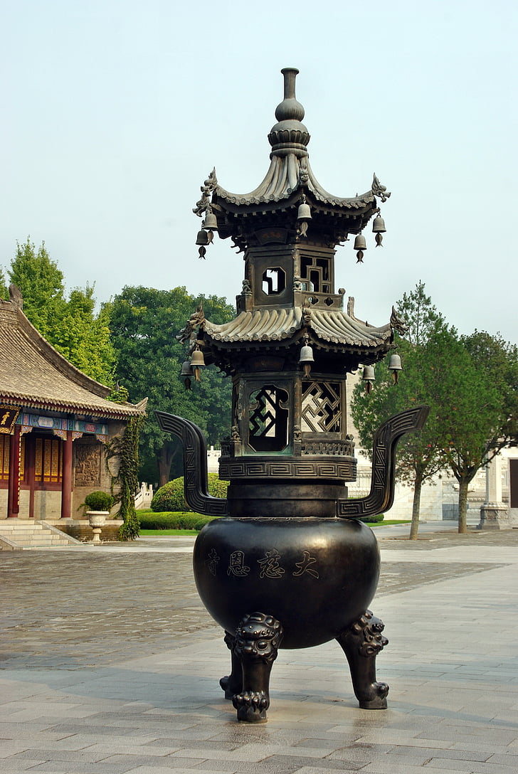 xian, pagoda, incense burner, wild goose