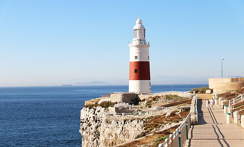 Gibraltar, svjetionik, Europa točke svjetionik, putovanja, more, Obala, poznati mjesto
