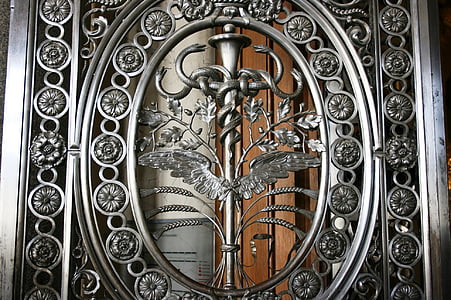 portail en fer, fer forgé, clôture en fer, architecture, décoration, orné