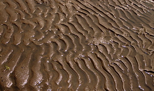 砂, テクスチャ, ビーチ, ウェット, 自然, 背景, パターン