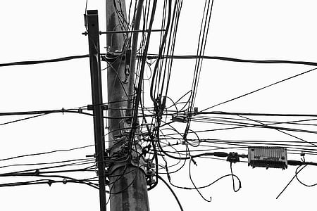 cables, línies, electricitat, equips, elèctrica, poder, industrial