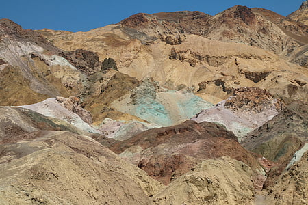 Death valley, mākslinieka palete, Furnace creek, parks, daba, akmeņi, krāsains