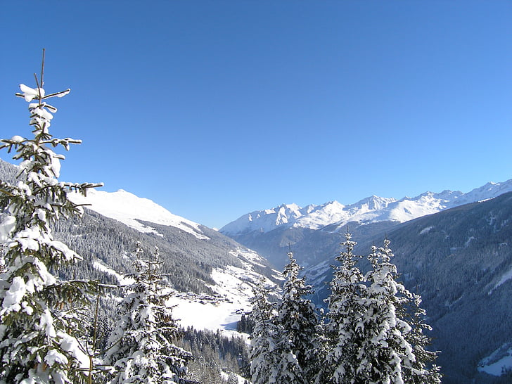 mountains, winter, panorama, paznaun, kappl