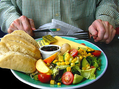 veselīgi, ēšanas, salāti, pārtika, nurtition, veselības, Plowman ir pusdienas