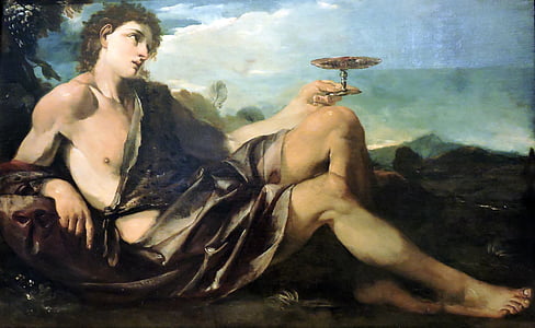 yhteydessä, Bacchus, allegoria, maku, maalaus, Pier francesco mola, Palazzo chigi
