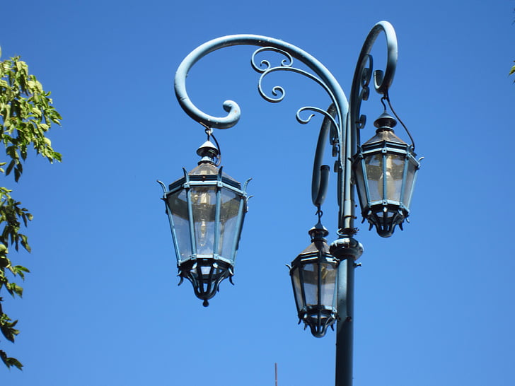 lanterne, lumière, Sky, lampe, fer, lanternes, éclairage public